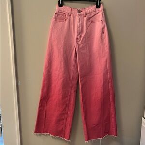 BDG Pink Ombre Skater Wide Leg Jeans
